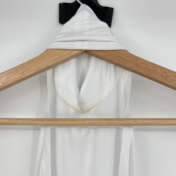 Norma Kamali | NWT White Lame Turtleneck Halter Dress XXS - Picture 10 of 15